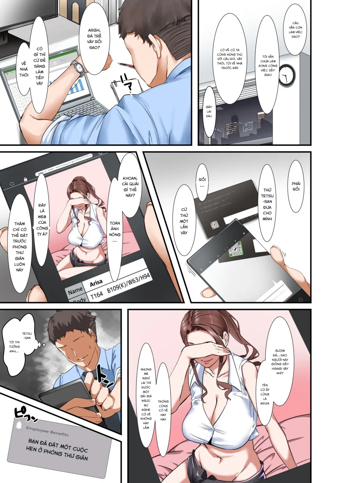 A Boss With Slutty Tits Who Gives Naughty Services in the Company’s Relaxation Room - Oneshot