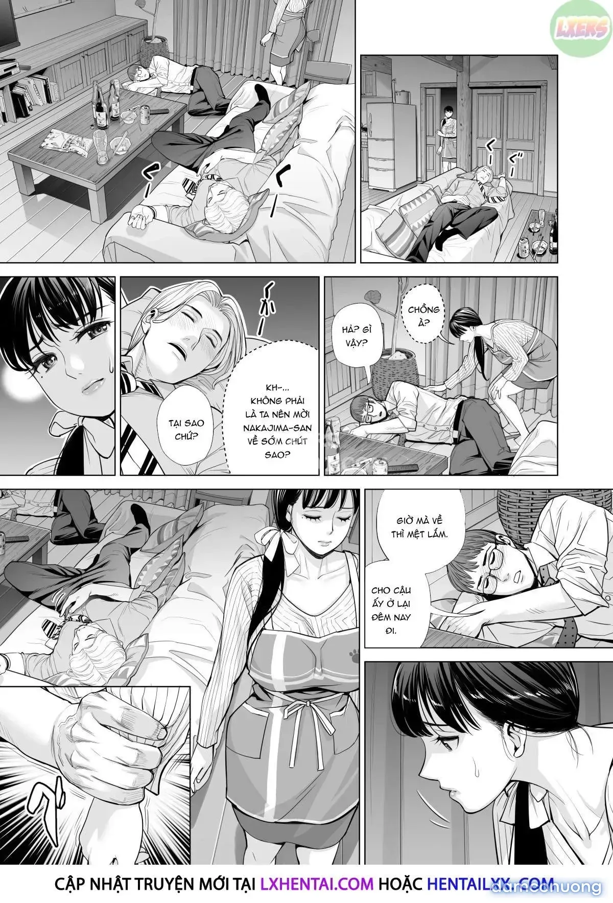 đọc truyện A Housewife Stolen By A Coworker Besides Her Blackout Drunk Husband [tsukiyo No Midare Zake (zenpen) Moonlit Intoxication; Tsukiyo No Midare Zake (kouhen) Moonlit Intoxication] Chương 1 ảnh 36 tại Thiên Thai Truyện