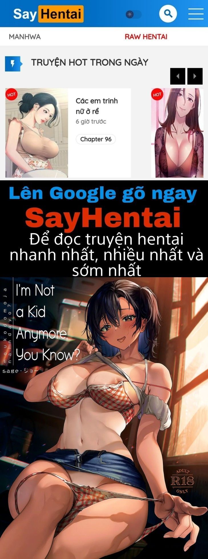 Anh Biết Em Không Còn Nhỏ Nữa Mà? Oneshot page 1 - Giả Dược