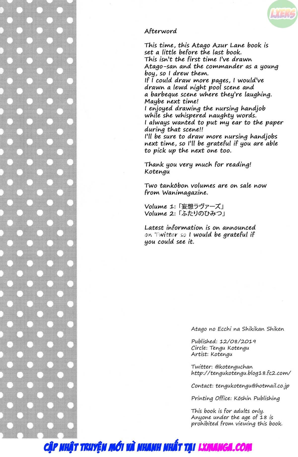 đọc truyện Atago No Ecchi Na Shikikan Shiken Oneshot ảnh 24 tại Thiên Thai Truyện