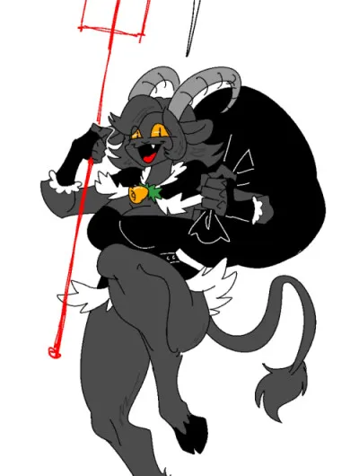 Christmas Devil, Krampus's Thick Pussy Flesh And Soft, Extra-large Mamma Sac