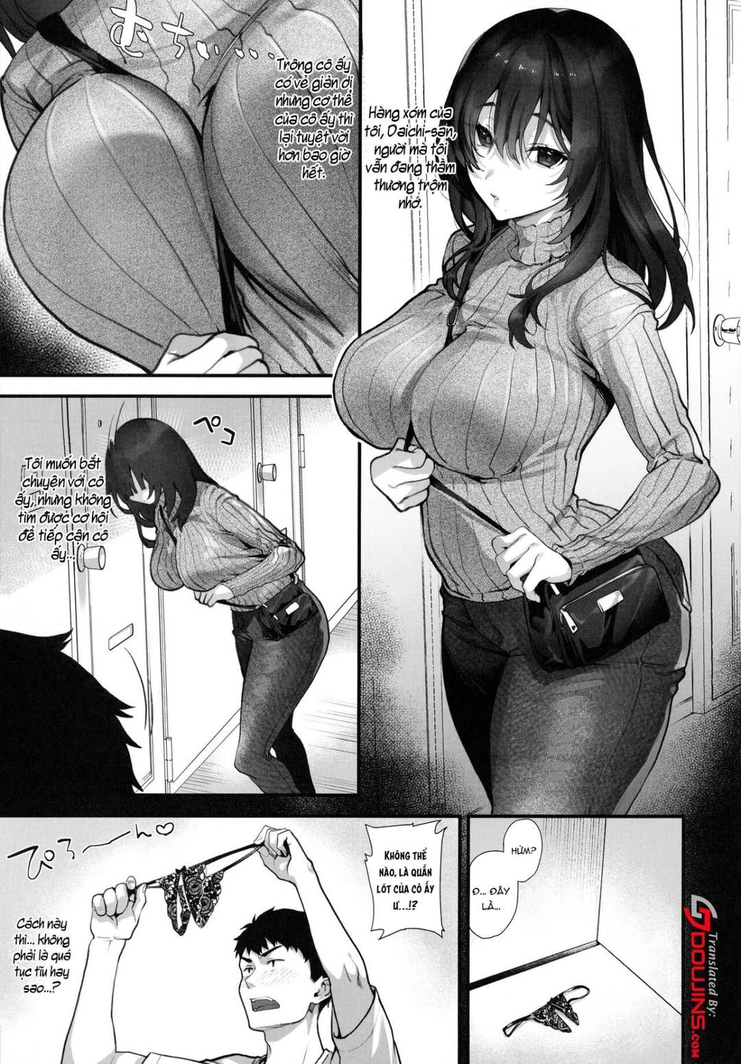 Cô Hàng Xóm Dâm Ngầm Dù Trông Có Vẻ Chán Ghét Xã Hội Oneshot page 4 - Giả Dược