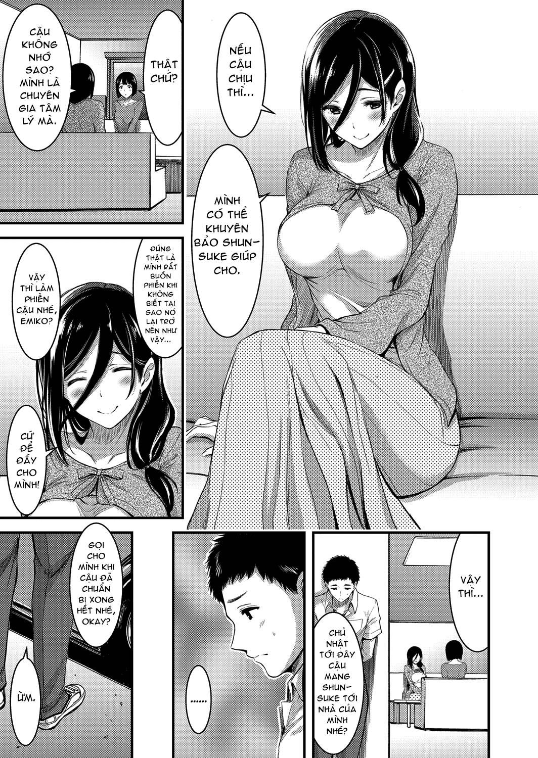 Doutei Tsumamigui Counselor ~yuujin No Musuko Ni Kindan Fudeoroshi~ Oneshot page 4 - Giả Dược