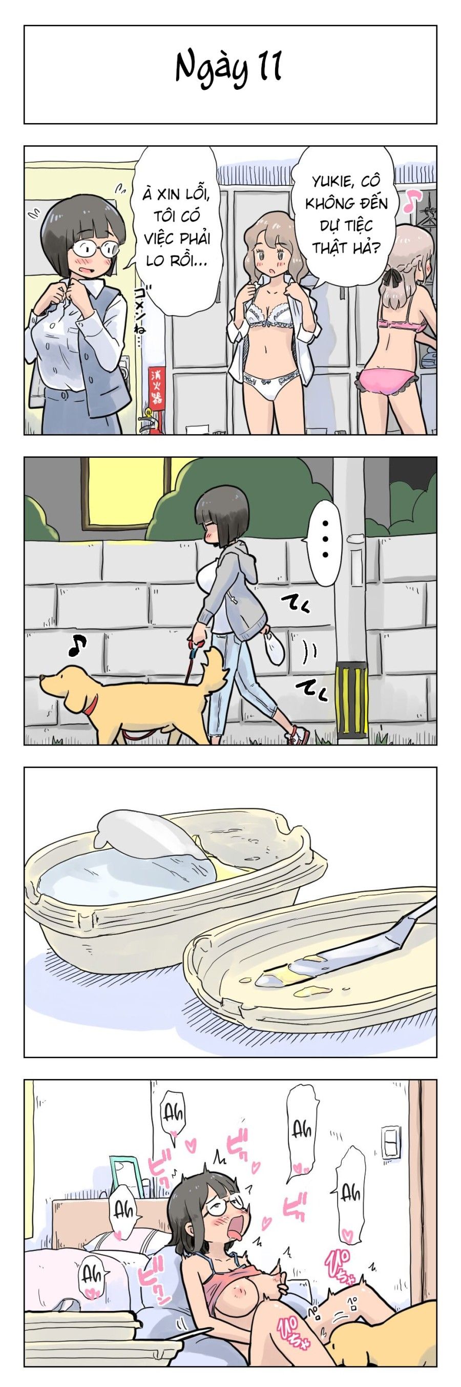 Gái Đeo Kính Ngực Bự Sẽ Làm Tình Với Chó Của Cô Ấy Sau 100 Ngày! Chương 1 page 12 - Giả Dược