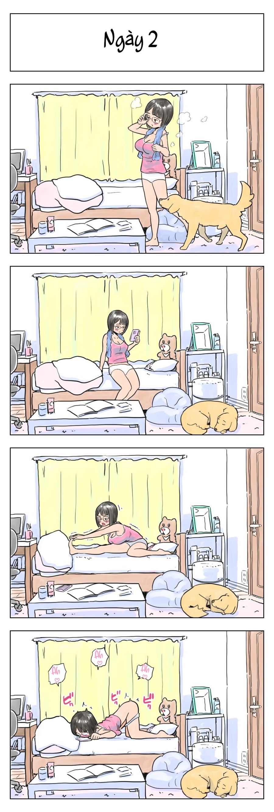 Gái Đeo Kính Ngực Bự Sẽ Làm Tình Với Chó Của Cô Ấy Sau 100 Ngày! Chương 1 page 3 - Giả Dược
