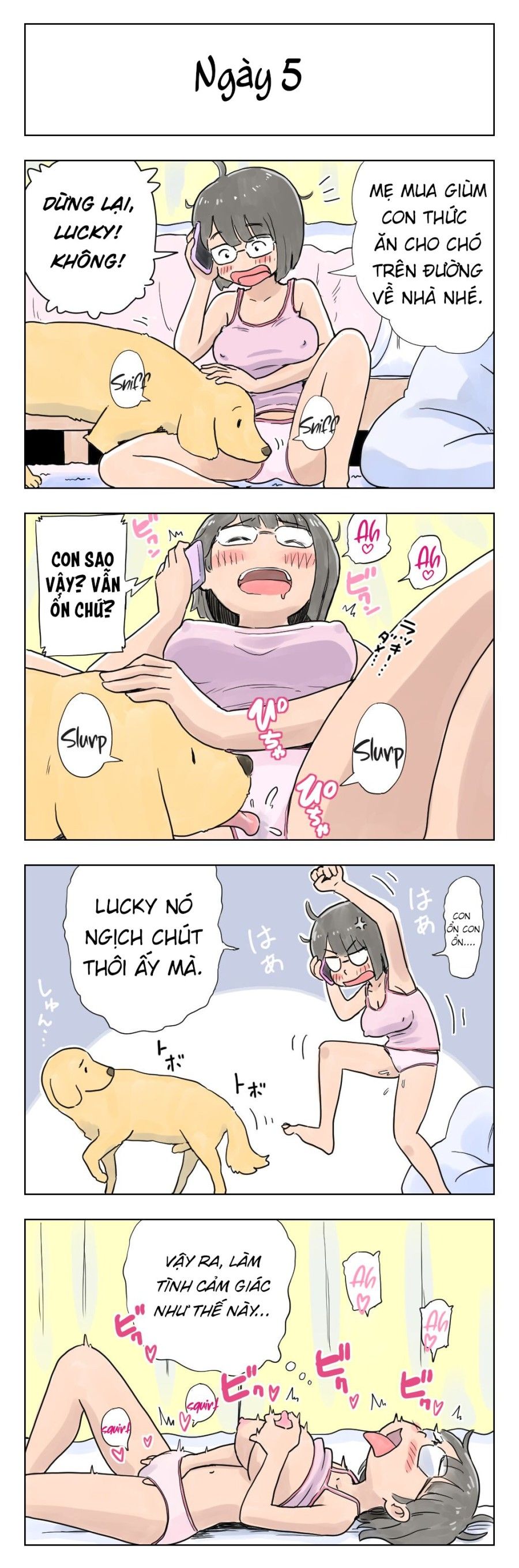 Gái Đeo Kính Ngực Bự Sẽ Làm Tình Với Chó Của Cô Ấy Sau 100 Ngày! Chương 1 page 6 - Giả Dược