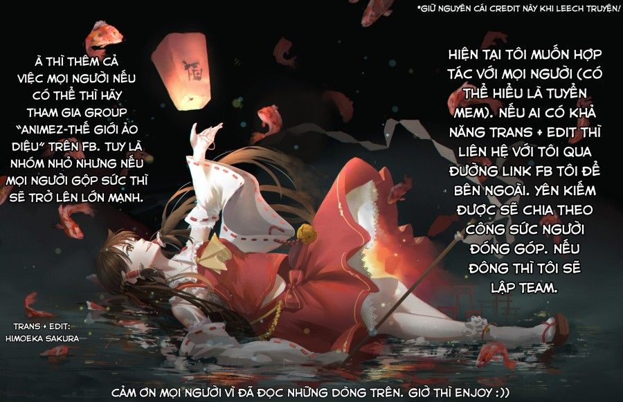 Hãy Đánh Thức Anh Dậy Vào Sáng Thứ 7 (touhou Project) Oneshot page 1 - Giả Dược