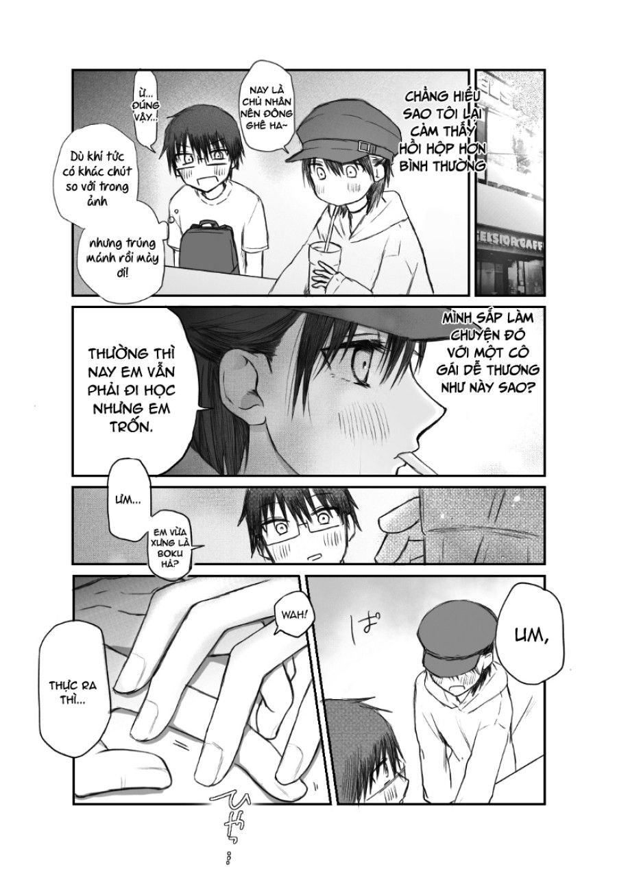 Hẹn Hò Qua Mạng - Tôi Bị Ép Khô Bởi Một Em Trap Hệ M Oneshot page 6 - Giả Dược