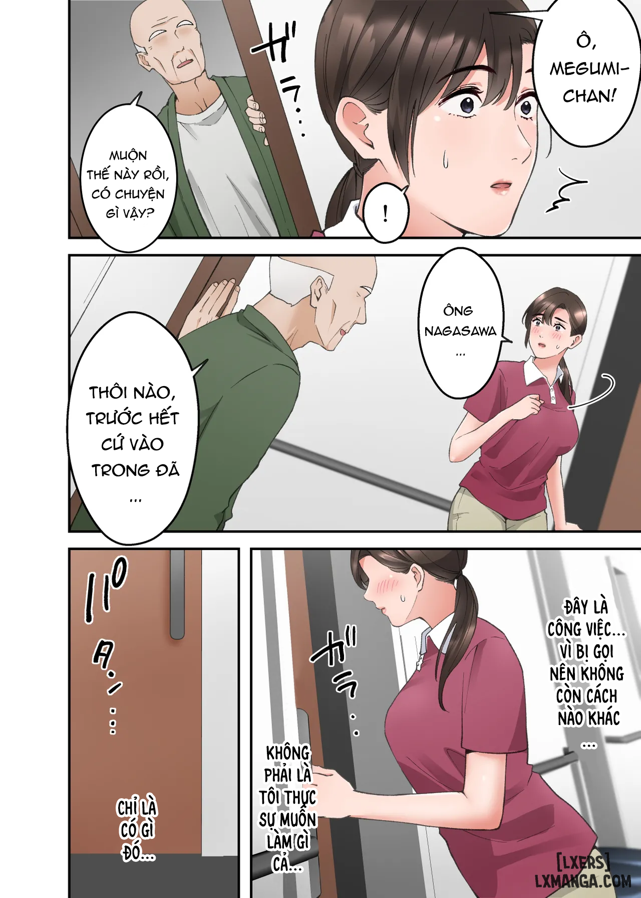 đọc truyện Hitozuma No Kaigoshi Ga Yoboyobo Jii-san Ni Ikasare Makuru Hanashi- Truyện Màu Chương 3 ảnh 1 tại Giả Dược