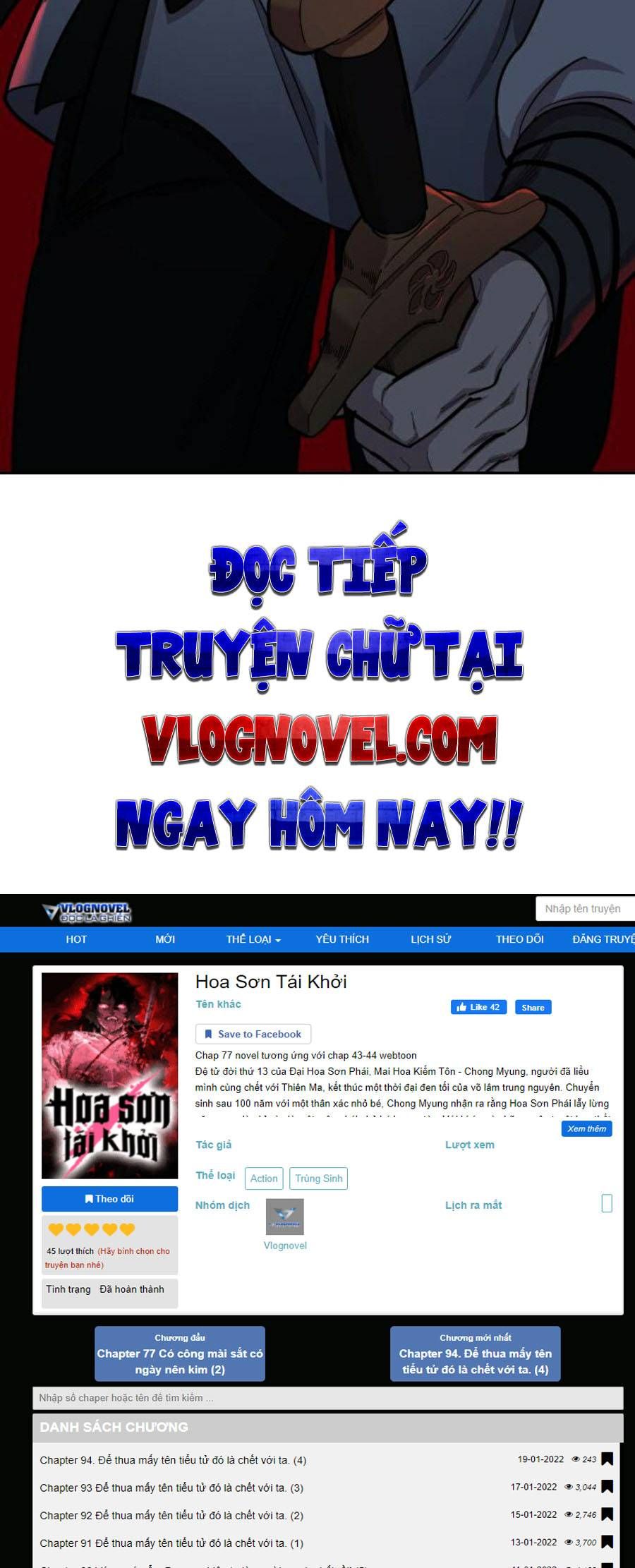 đọc truyện Hoa Sơn Tái Khởi Chương 48 ảnh 100 tại Giả Dược
