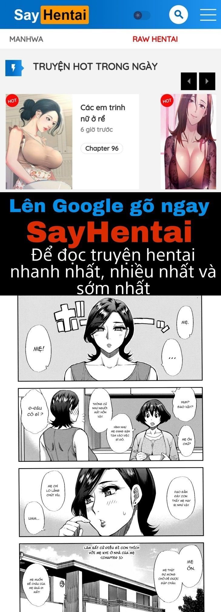 đọc truyện Làm Bất Cứ Điều Gì Con Thích Với Mẹ Khi Ở Nhà Của Mẹ Chương 3 ảnh 1 tại Giả Dược