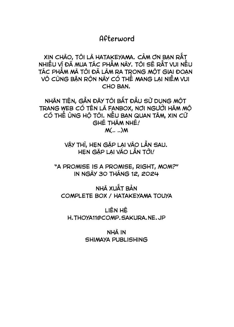 Lời Hứa Là Lời Hứa Mà, Đúng Không Mẹ? Chương 1 page 25 - Giả Dược