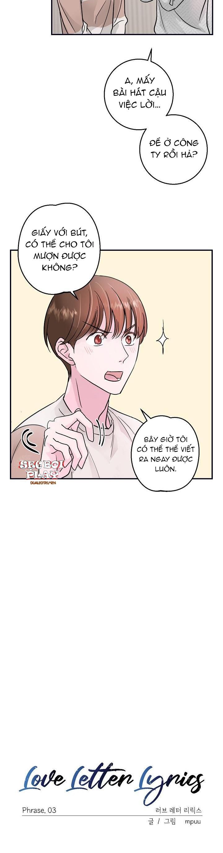 đọc truyện Love Letter Lyrics Chương 3 ảnh 3 tại Giả Dược