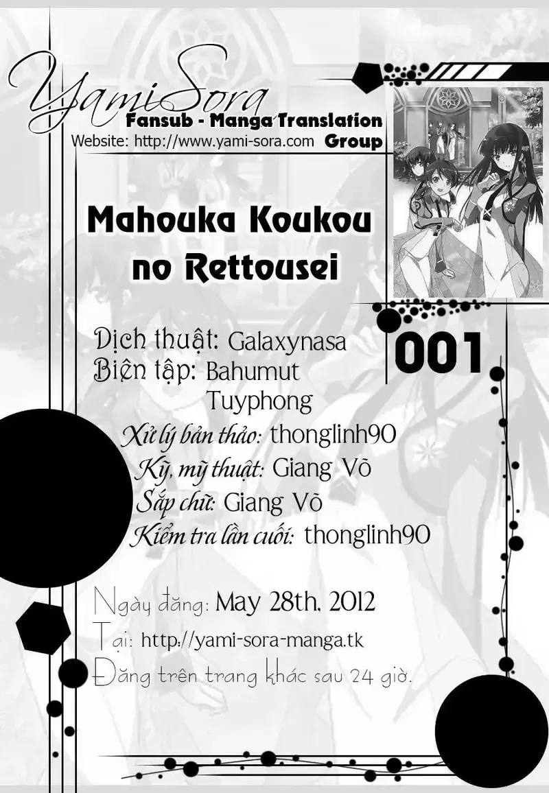 đọc truyện Mahouka Koukou No Rettousei Chương 1 ảnh 1 tại Giả Dược
