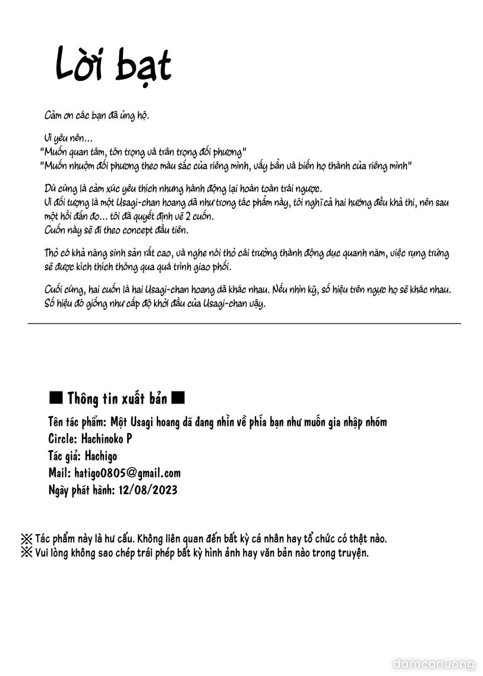 đọc truyện Một Usagi Hoang Dã Đang Nhìn Về Phía Bạn Như Muốn Gia Nhập Nhóm Chương 0 ảnh 20 tại Thiên Thai Truyện