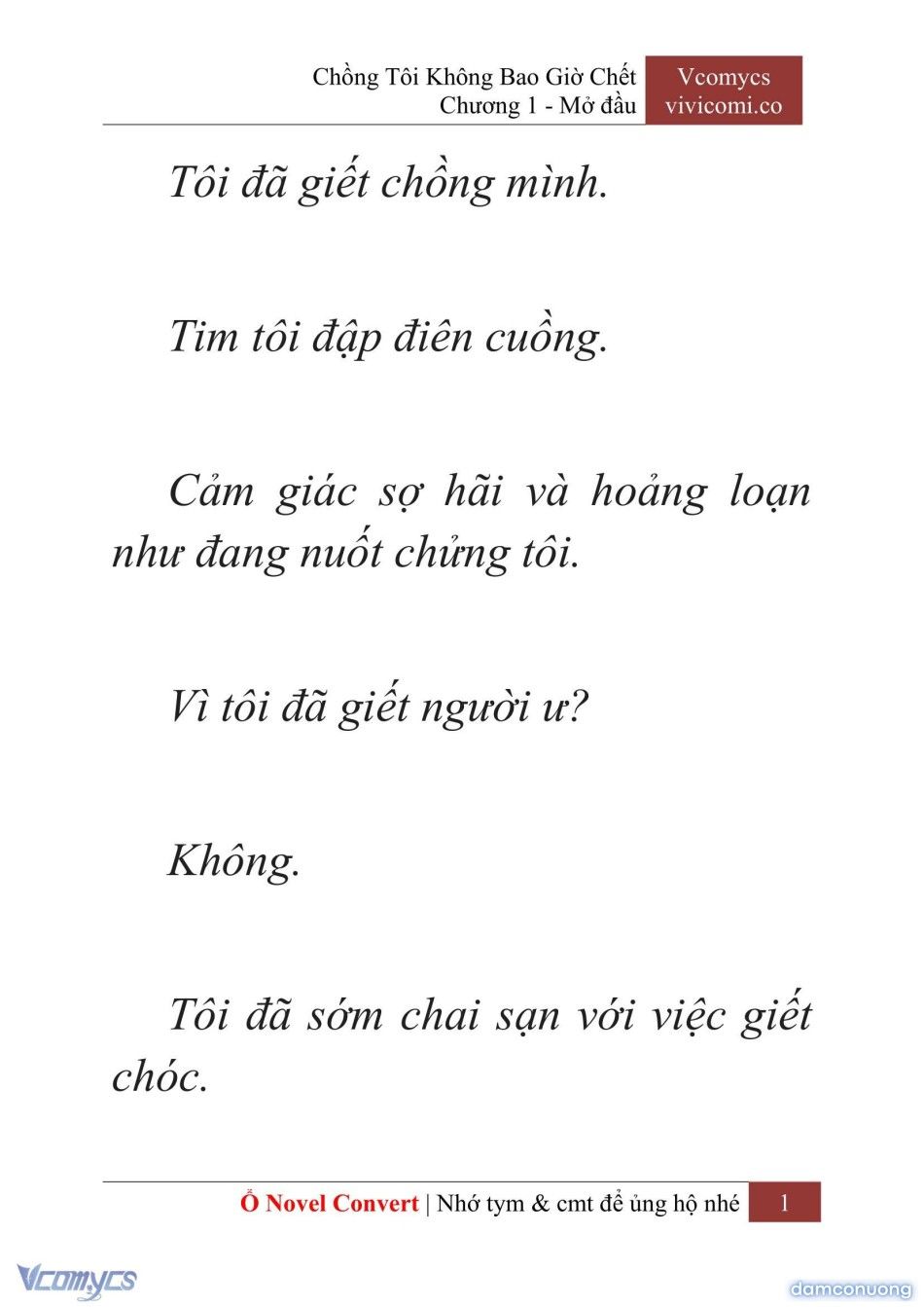đọc truyện [novel] Chồng Tôi Không Bao Giờ Chết Chương 1 ảnh 4 tại Thiên Thai Truyện