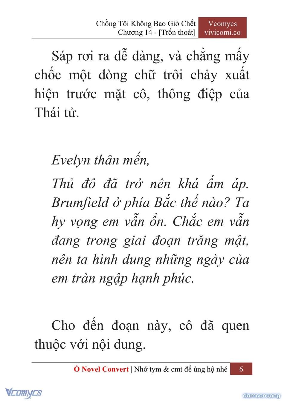 đọc truyện [novel] Chồng Tôi Không Bao Giờ Chết Chương 14 ảnh 9 tại Thiên Thai Truyện