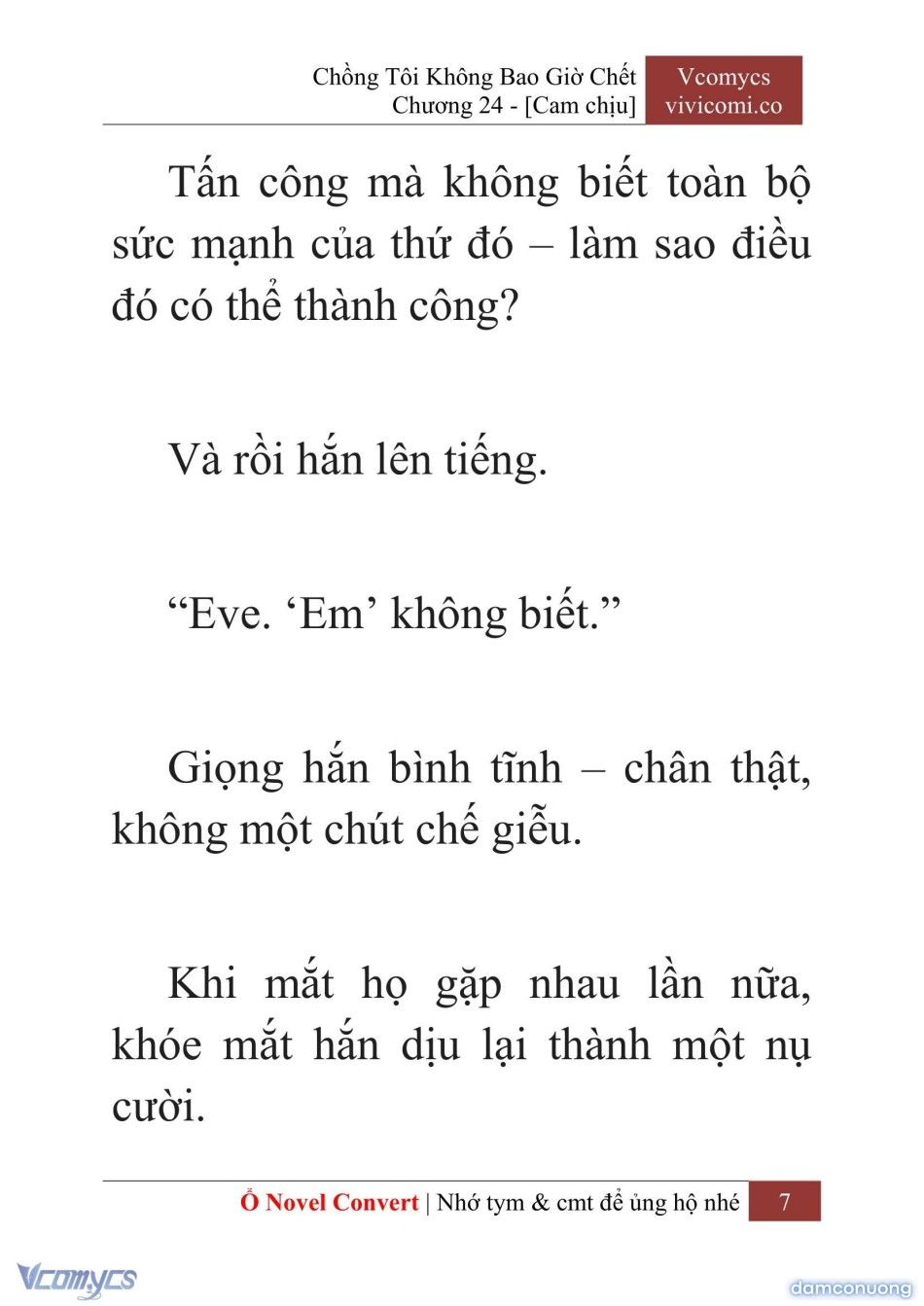 đọc truyện [novel] Chồng Tôi Không Bao Giờ Chết Chương 24 ảnh 10 tại Thiên Thai Truyện