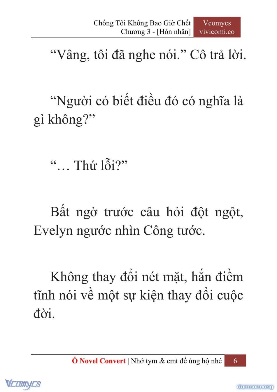 đọc truyện [novel] Chồng Tôi Không Bao Giờ Chết Chương 3 ảnh 9 tại Thiên Thai Truyện