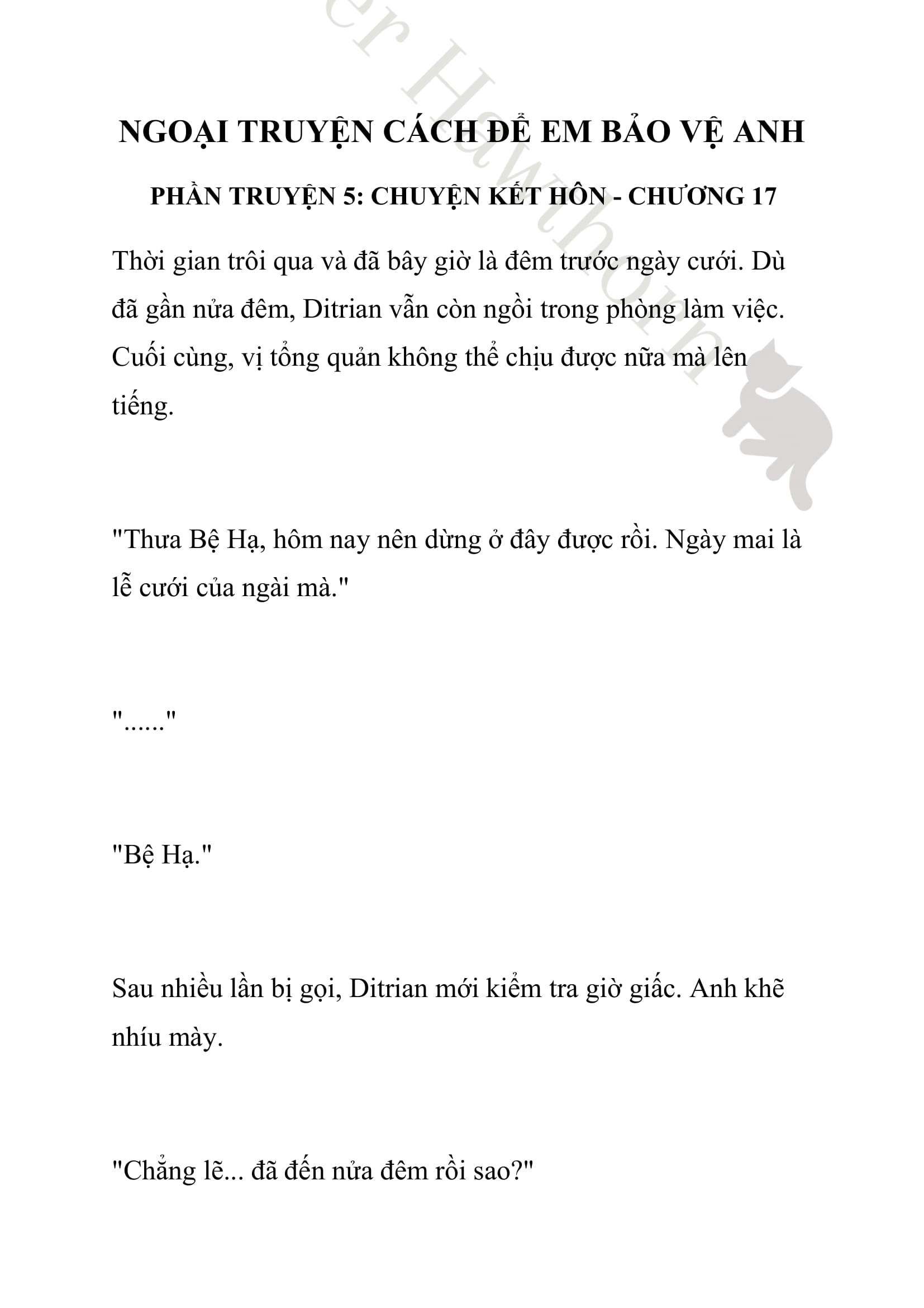 [novel] Ngoại Truyện Cách Để Em Bảo Vệ Anh Chương 17 page 1 - Giả Dược