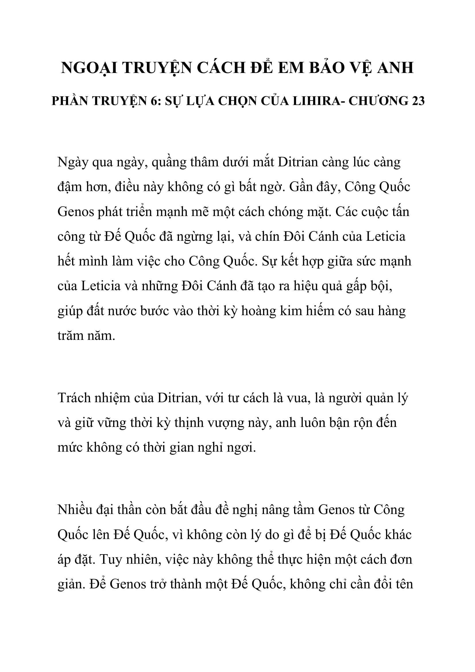 [novel] Ngoại Truyện Cách Để Em Bảo Vệ Anh Chương 23 page 1 - Giả Dược
