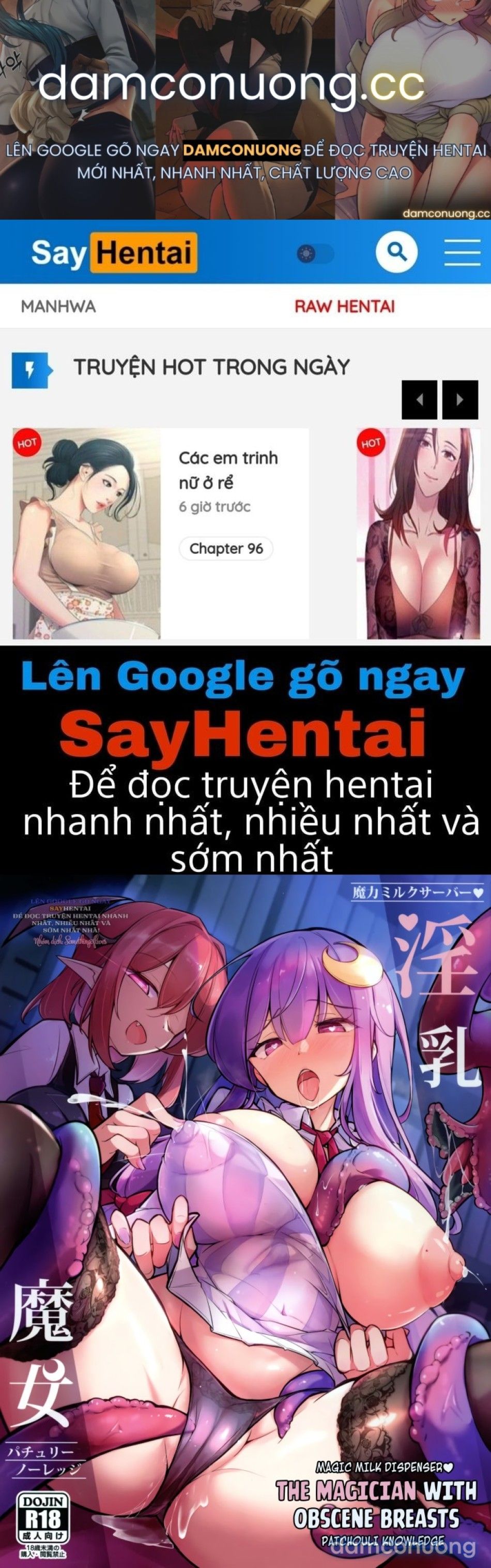 đọc truyện Phù Thủy Ma Nhũ ~máy Chủ Sữa Ma Lực ♡ Patchouli Knowledge~ Chương 1 ảnh 2 tại Thiên Thai Truyện