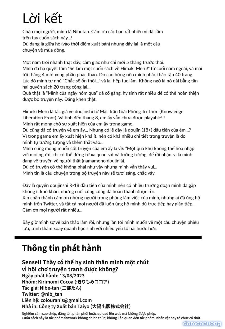 đọc truyện Sensei! Thầy Có Thể Hy Sinh Thân Mình Một Chút Vì Hội Chợ Truyện Tranh Được Không? Chương 0 ảnh 47 tại Thiên Thai Truyện