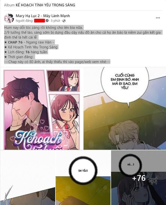 đọc truyện Tình Yêu Trong Sáng Chương 76.1 ảnh 2 tại Thiên Thai Truyện