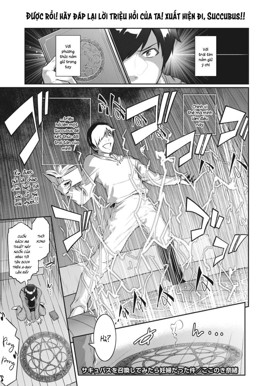 Tôi Đã Triệu Hồi Một Succubus, Nhưng Đó Lại Là Một Bà Mẹ Đang Mang Thai Oneshot page 3 - Giả Dược