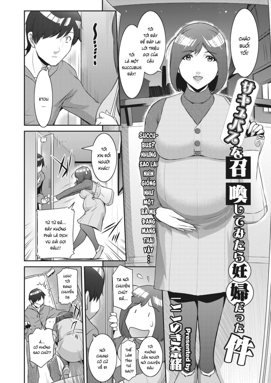 Tôi Đã Triệu Hồi Một Succubus, Nhưng Đó Lại Là Một Bà Mẹ Đang Mang Thai Oneshot page 4 - Giả Dược