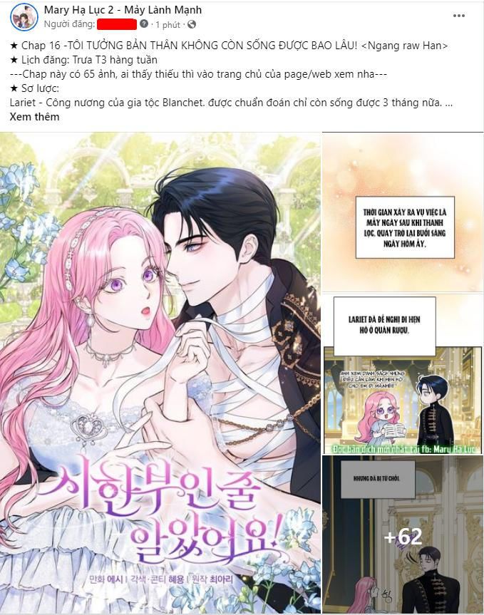 Tôi Tưởng Bản Thân Không Còn Sống Được Bao Lâu Chương 15.2 page 1 - Giả Dược
