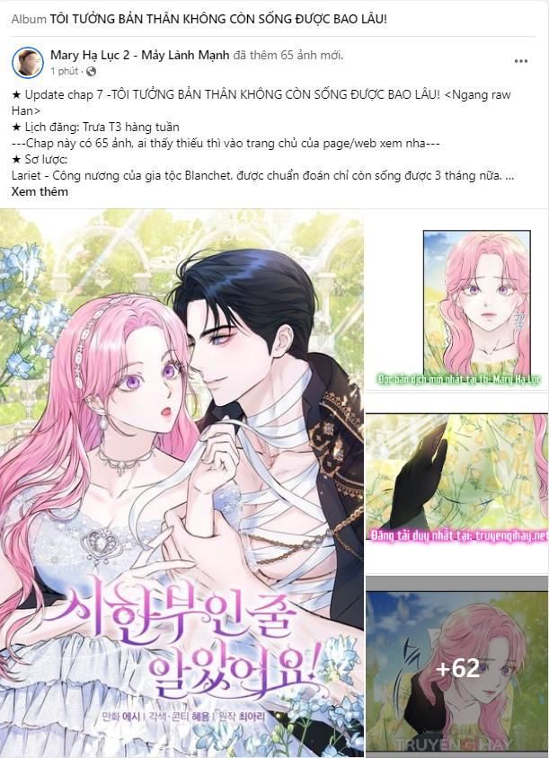 Tôi Tưởng Bản Thân Không Còn Sống Được Bao Lâu Chương 7.1 page 14 - Giả Dược