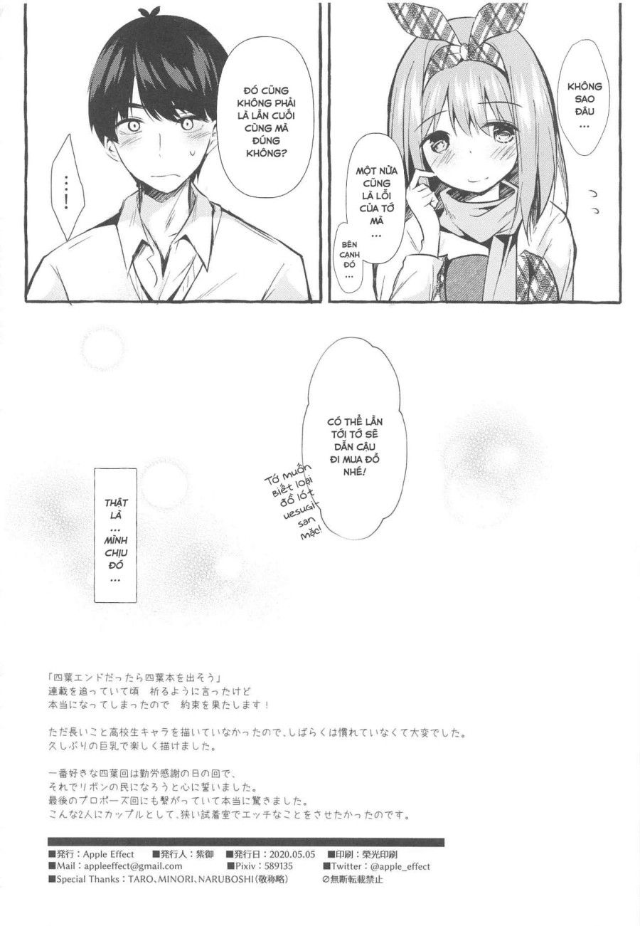 đọc truyện Yotsuba To Shichakushitsu De H Shiyo (gotoubun No Hanayome) Oneshot ảnh 28 tại Thiên Thai Truyện